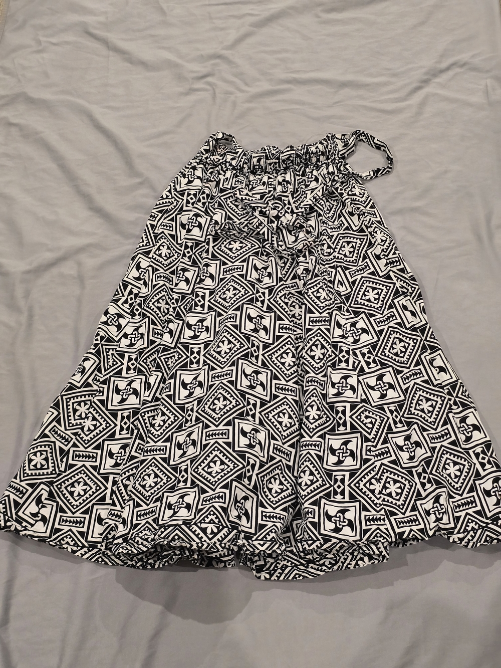 Black and White Geo Print A-Line Women's Skirt